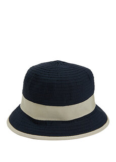 Темно-синяя и белая текстурированная мужская шляпа Grevi
