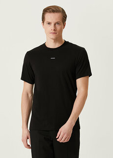 Черная шерстяная футболка с вышитым логотипом Sandro