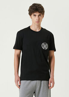 Черная футболка с карманом и детальным логотипом Dolce&amp;Gabbana