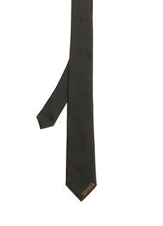 Коричневый шелковый галстук Zegna