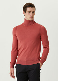 Красный свитер из шерсти мериноса с высоким воротником Paul Smith