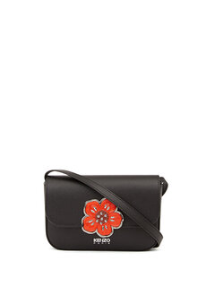 Черная женская кожаная сумка с логотипом boke flower Kenzo