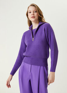 Текстурированный свитер в фиолетовую полоску Beymen