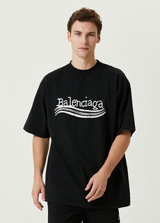 Черная футболка с логотипом Balenciaga