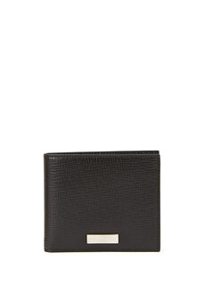 Мужской кожаный кошелек с черным логотипом Ferragamo