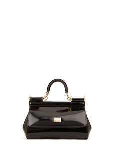 Маленькая черная женская кожаная сумка sicily Dolce&amp;Gabbana