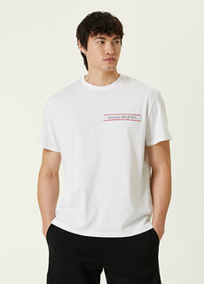 Белая футболка с логотипом Alexander McQueen