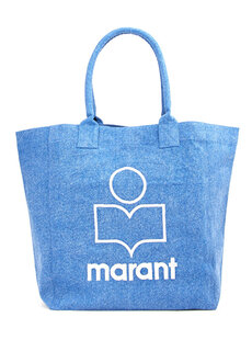 Женская сумка-шоппер с синим логотипом Isabel Marant