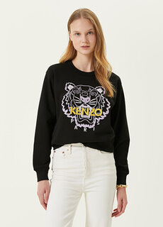 Черный свитшот с круглым вырезом tiger Kenzo