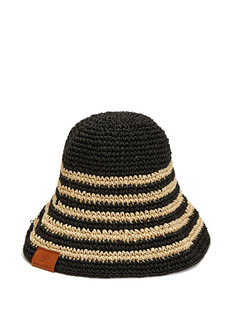 Женская шляпа из рафии в черно-белую полоску Beymen