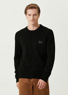 Черный шерстяной свитер с логотипом Dolce&amp;Gabbana