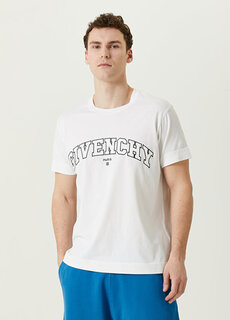 Белая футболка с вышитым логотипом Givenchy