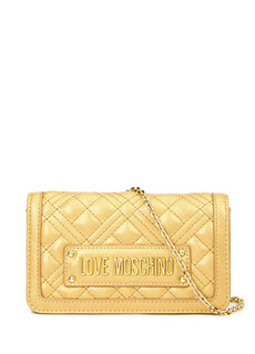 Женский кошелек с желтым логотипом Love Moschino