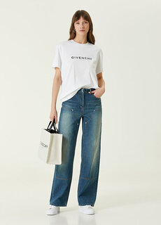 Синие широкие джинсовые брюки Givenchy