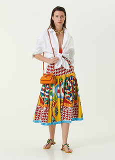 Плиссированная юбка миди из поплина carretto Dolce&amp;Gabbana