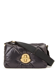 Женская сумка-пуф с черным логотипом Moncler