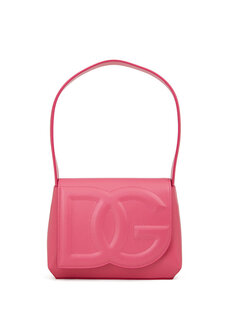 Розовая женская кожаная сумка с логотипом dg Dolce&amp;Gabbana