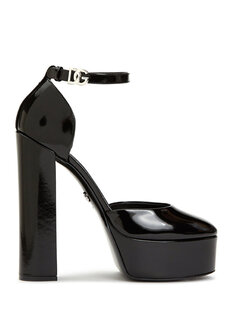 Черные кожаные туфли на платформе и каблуке-капри Dolce&amp;Gabbana
