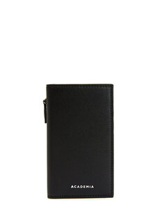 Мужской кожаный кошелек с черным логотипом Academia