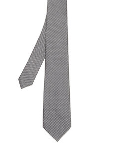 Серый шелковый галстук с микро-узором Lanvin