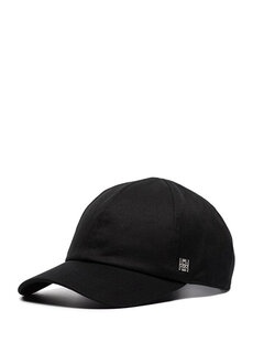 Женская шапка из органического хлопка с черным логотипом Toteme