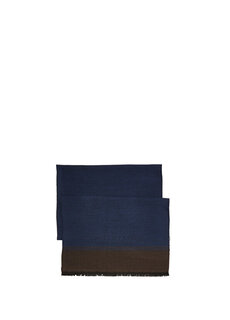 Мужской шерстяной шарф темно-синего цвета с логотипом Corneliani