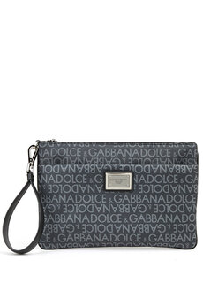 Мужская сумка для рук с черным логотипом Dolce&amp;Gabbana