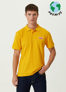 Желтая футболка с воротником-поло Kenzo