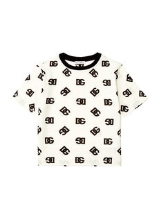 Черно-белая футболка с логотипом для мальчика Dolce&amp;Gabbana