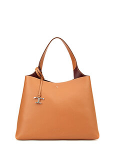 Светло-коричневая женская кожаная сумка с логотипом Tod&apos;s Tod’S