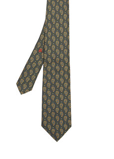 Шелковый галстук с цветными блоками и рисунком пейсли Isaia