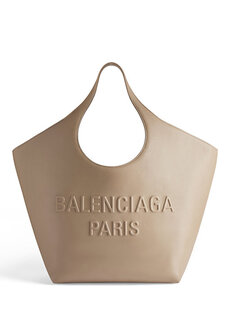 Бежевая женская кожаная сумка-шоппер mary kate Balenciaga