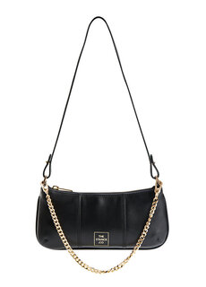 Женская кожаная сумка через плечо с черным логотипом Thestance.co