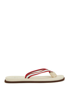 Off white красные мужские кожаные тапочки Brunello Cucinelli