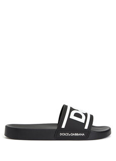 Черно-белые мужские тапочки с логотипом Dolce&amp;Gabbana