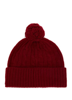 Бордово-красная женская кашемировая шляпа Polo Ralph Lauren