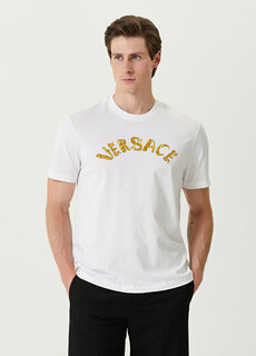 Белая футболка с логотипом Versace