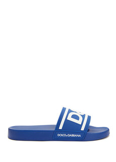 Мужские тапочки с синим логотипом Dolce&amp;Gabbana