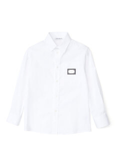 Белая рубашка для мальчика с карманами Dolce&amp;Gabbana