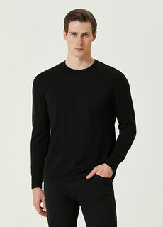 Черный шерстяной свитер стандартного кроя fabio Bluemint