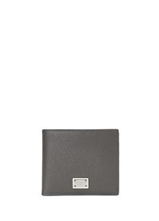 Мужской кожаный кошелек антрацитового цвета с логотипом Dolce&amp;Gabbana