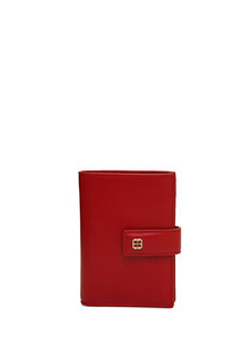 Женский кожаный кошелек с красным логотипом Beymen