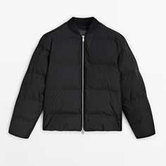 Куртка Massimo Dutti Quilted Bomber, черный