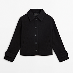 Куртка Massimo Dutti 100% Wool With Buttons, черный