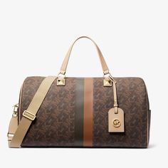 Сумка Michael Michael Kors Grayson Extra-Large Empire Signature Logo Stripe Weekender, коричневый