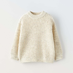 Свитер Zara Waffle-knit, светло-бежевый