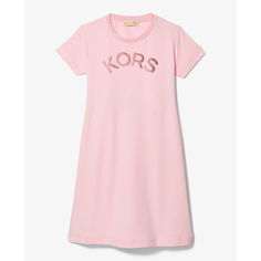 Платье Michael Kors Kids Stretch Cotton Logo T-Shirt, розовый