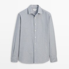 Рубашка Massimo Dutti Regular-fit Striped Oxford, синий