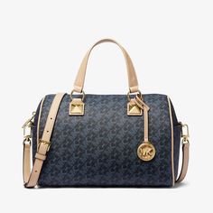 Сумка Michael Michael Kors Grayson Medium Empire Signature Logo Satchel, коричневый