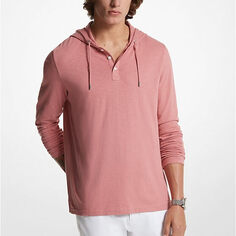 Толстовка Michael Kors Slub Cotton Henley, темно-розовый